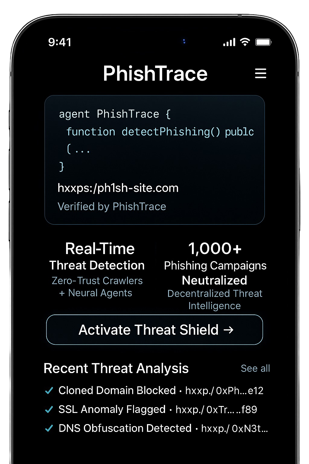 Decentralized Threat Intelligence - PhishTrace